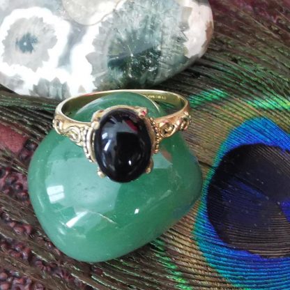 bague cabochon griffes baroque onyx