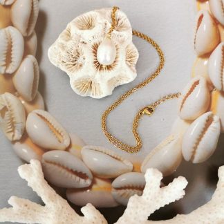 collier pendentif perle eau douce blanche