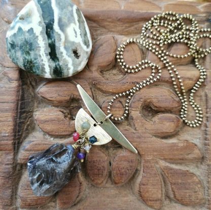 sautoir divinity géométrique quartz fumé