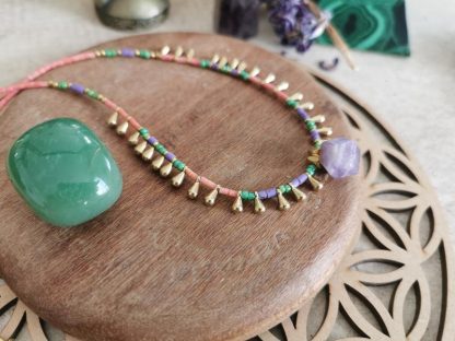 Ras de cou collier femme, Royal pendentif améthyste