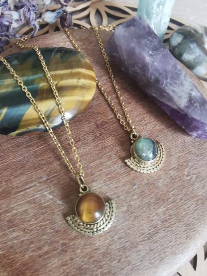 Les colliers Linoa , pendentifs pierres naturelles, details