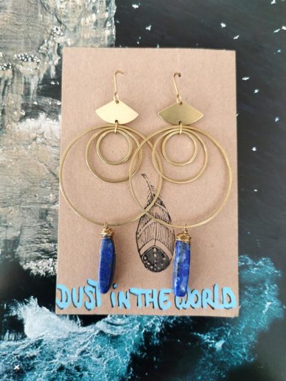 Boucles d'oreilles daya big hoops lapis lazuli