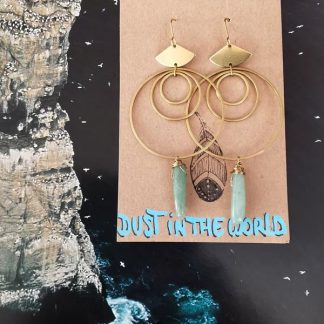 Boucles d'oreilles daya big hoops aventurine