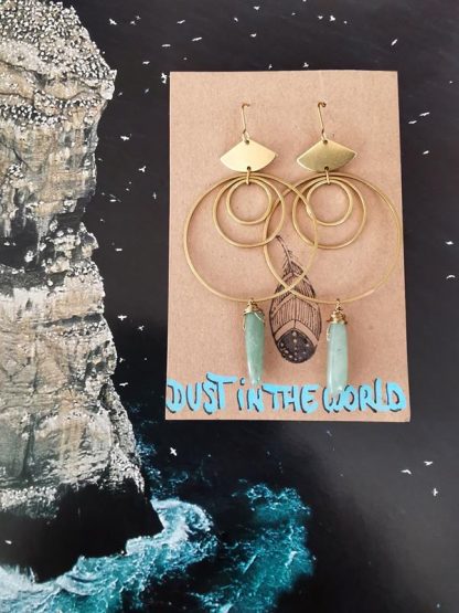 Boucles d'oreilles daya big hoops aventurine