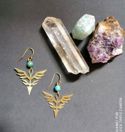 Les boucles d'oreilles phénix amazonite