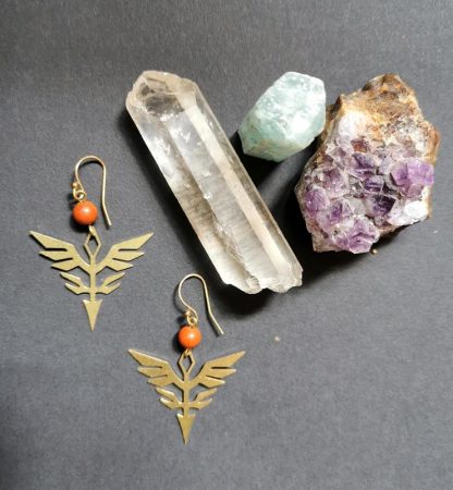 Les boucles d'oreilles jaspe rouge phénix