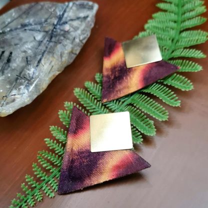Boucles d'oreilles tissu retro bazin côté