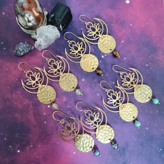 boucles oreilles lotus moon