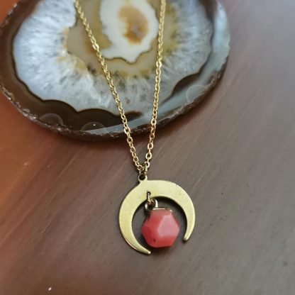 Collier lune jade sanguine